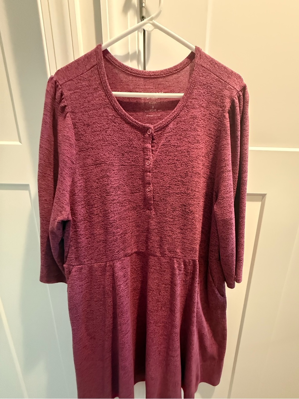 Torrid Super Soft Plush Henley Dress Size 3 with Pockets